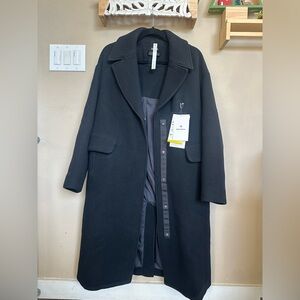 Lululemon women’s black Quilted Jacket Wool Long Coat jacket